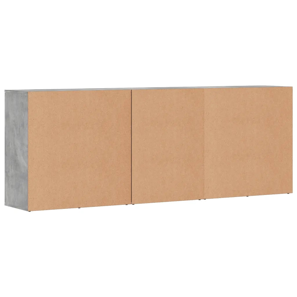 Credenze 3 pz Grigio Cemento in Legno Multistrato