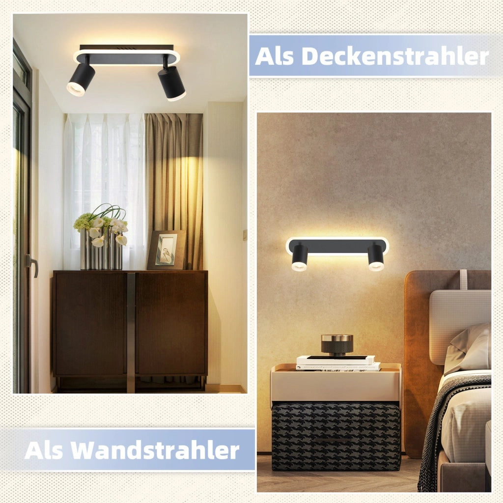 ZMH Faretto da soffitto bianchi 2 fiamme GU10 metallo luce calda per camera letto