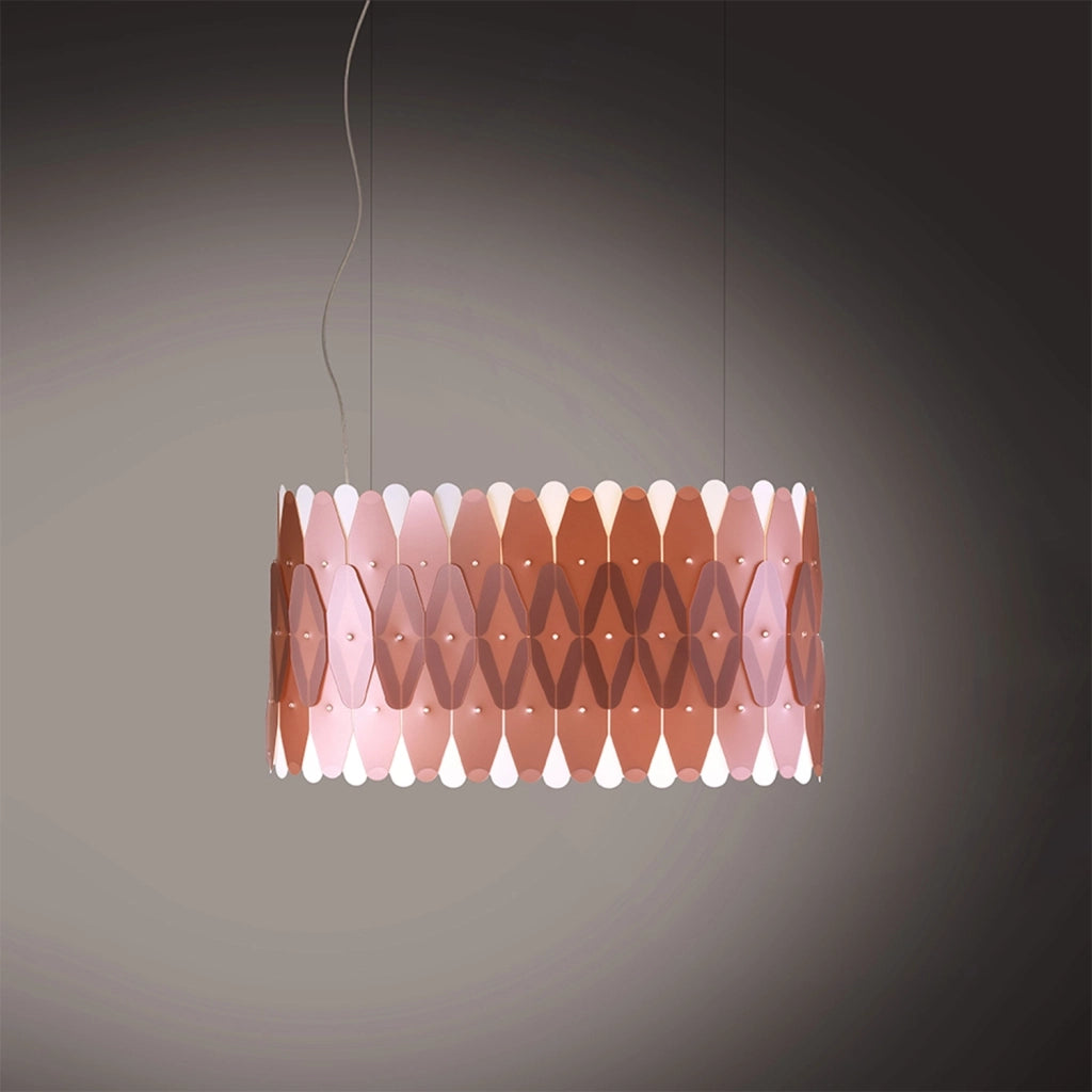 Lampadario Moderno Ovale Amanda Polilux ® Rame E Metallo Cromo 3 Luci E27