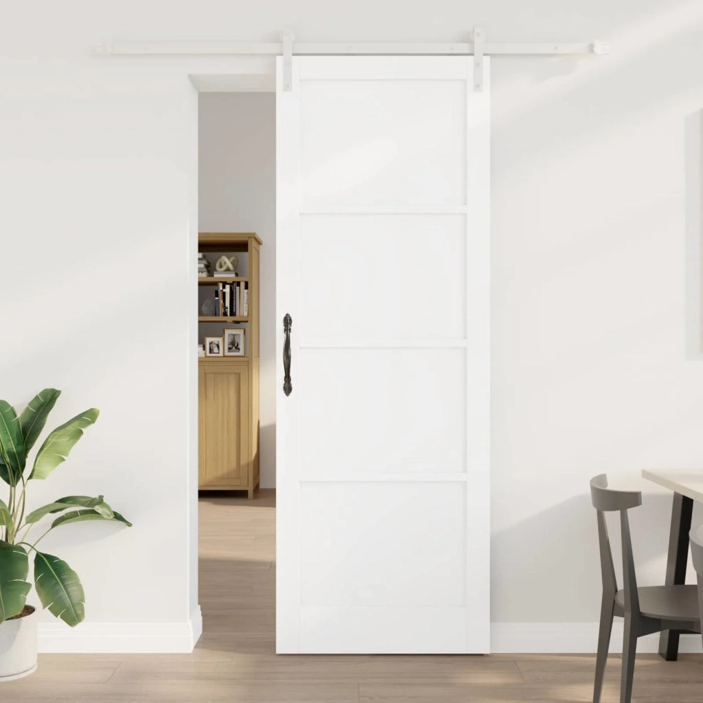 Porta scorrevole Bianco 83 x 232 cm Legno Massello di Pino 3445428