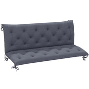 Cuscino per panca a 3 posti 150 x 98 x 8 cm, cuscino per seduta con lacci, cuscino per schienale per uso interno/esterno, cuscino per panchine,