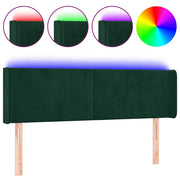 Testiera | Testata a LED Verde Scuro 147x16x78/88 cm in Velluto