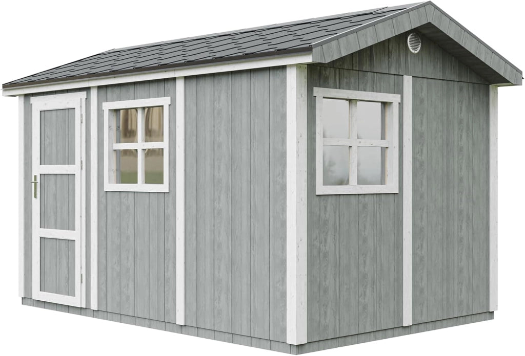 Casetta da giardino di qualit? premium 8,68 m² - H252x250x412 cm - Timbela M914-CAVERN STEEL