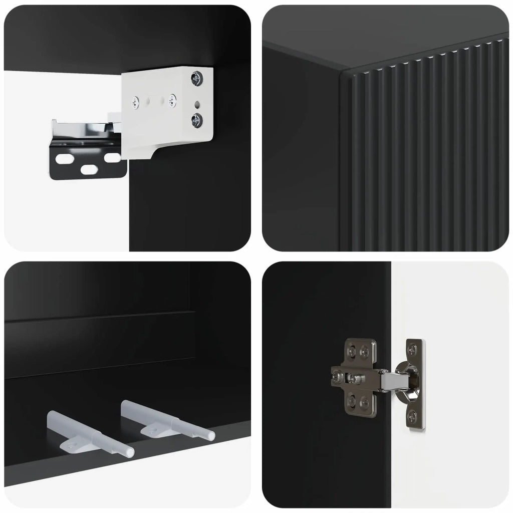 Mobiletto a muro Nero 59 x 31 x 60 cm Legno ingegnerizzato