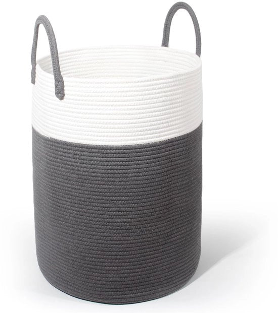 Wastino con maniglione, contenitore per giocattoli, cassetto per oggetti, grande contenitore per la stanza dei bambini (grigio scuro, D 38 x H 50 cm)