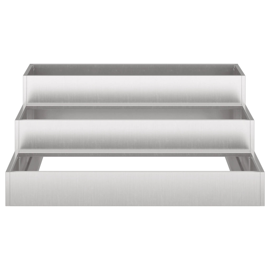 Fioriera da Giardino 3-Livelli 90x90x35 cm Acciaio Inossidabile