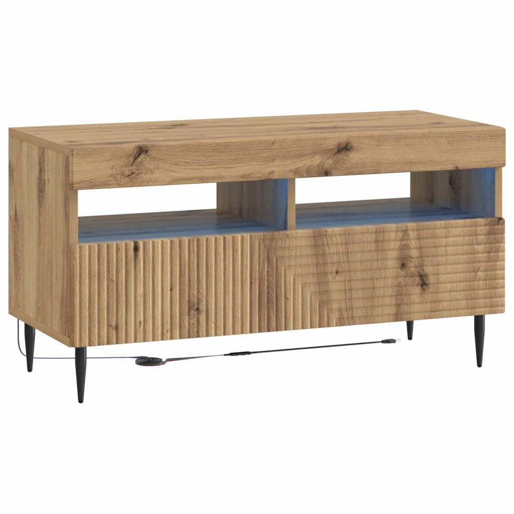 Mobile TV LED Rovere Artigianale Legno ingegnerizzato 897004