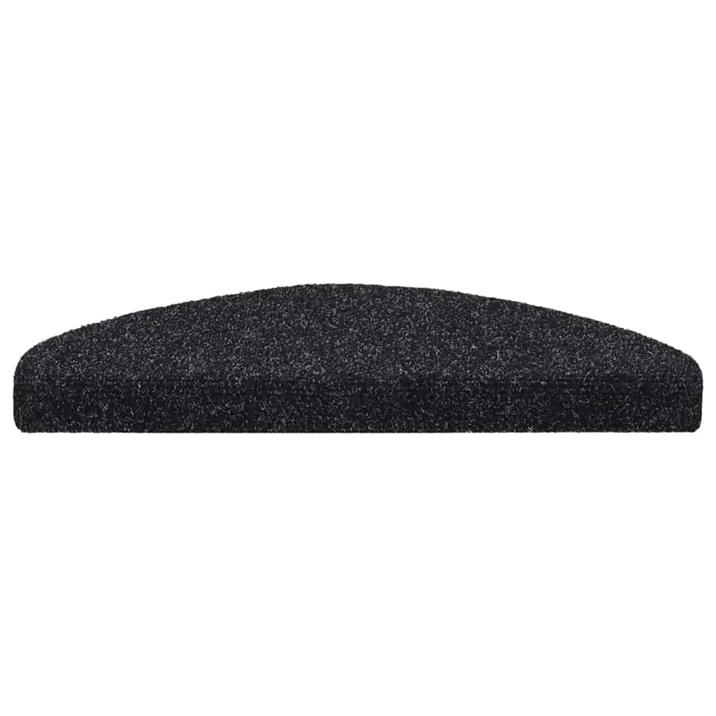 Tappetini per scale autoadesivi 10 pz 65x21x4 cm neri semicircolari grandi 149703