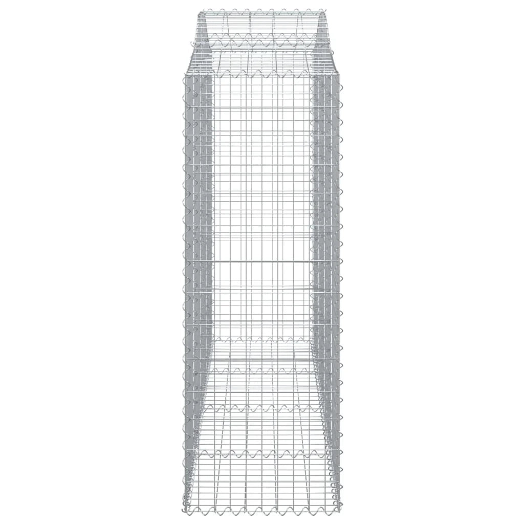 Cestini gabbioni recinzione a gabbia muro di contenimento ad arco 30 pezzi 200 x 50 x 140/160 cm ferro zincato argento 02_0040830