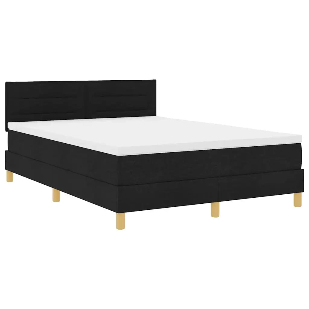 Letto a molle con cuscino Nero 140 x 190 cm Tessuto 3338841