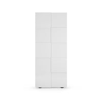 Armadio Guardaroba con Appendiabiti e Ripiani 78x31x186,5 cm Modello Dama Bianco Lucido