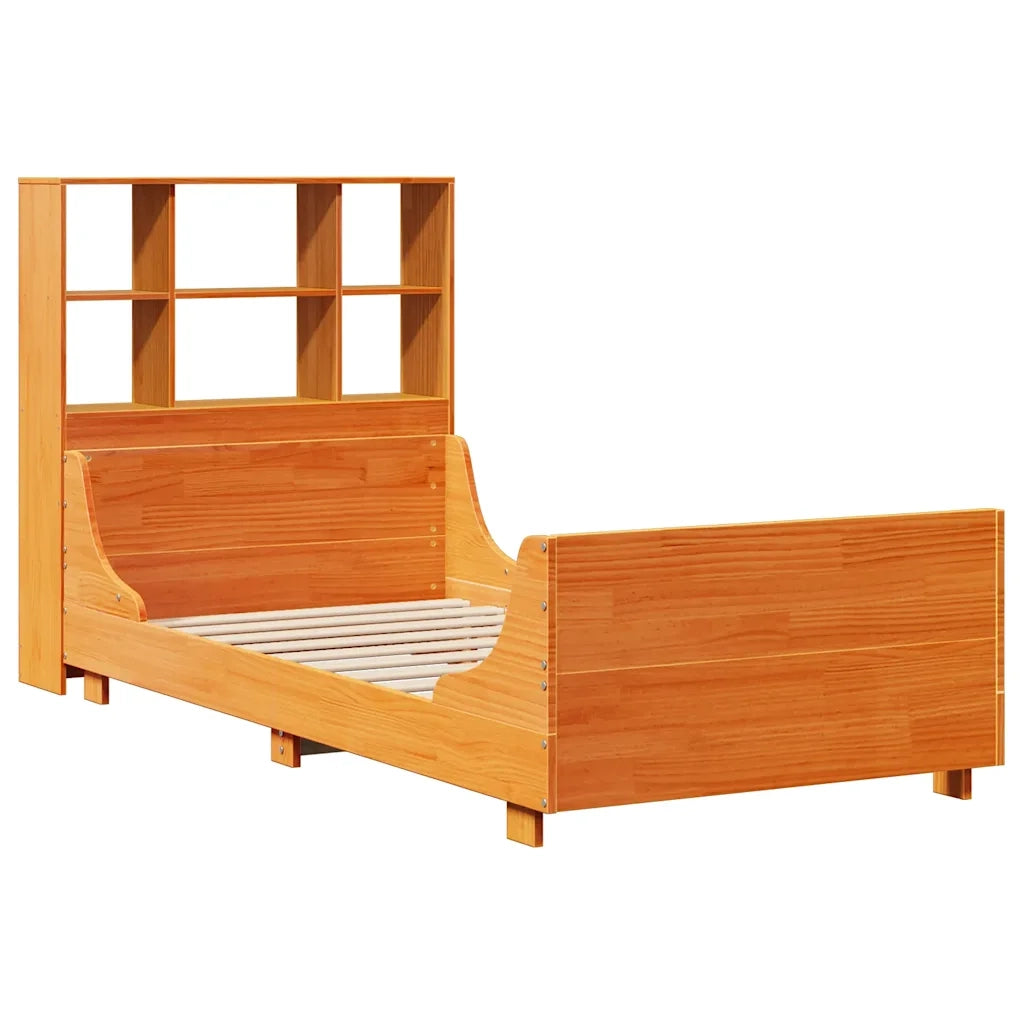 Letto Libreria senza Materasso Marrone Cera 75x190 cm Legno 3323832