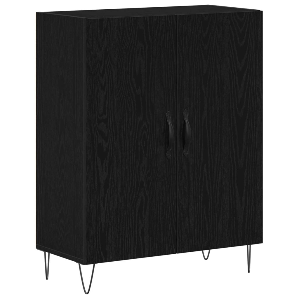 Credenza | Madia | Buffet da pranzo | Armadio da pranzo Rovere Nero 69,5 x 34 x 180 cm Legno multistrato