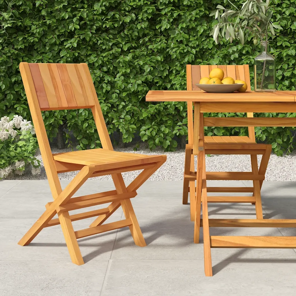 Sedie da Giardino Pieghevoli 2pz 47x61x90cm Legno Massello Teak