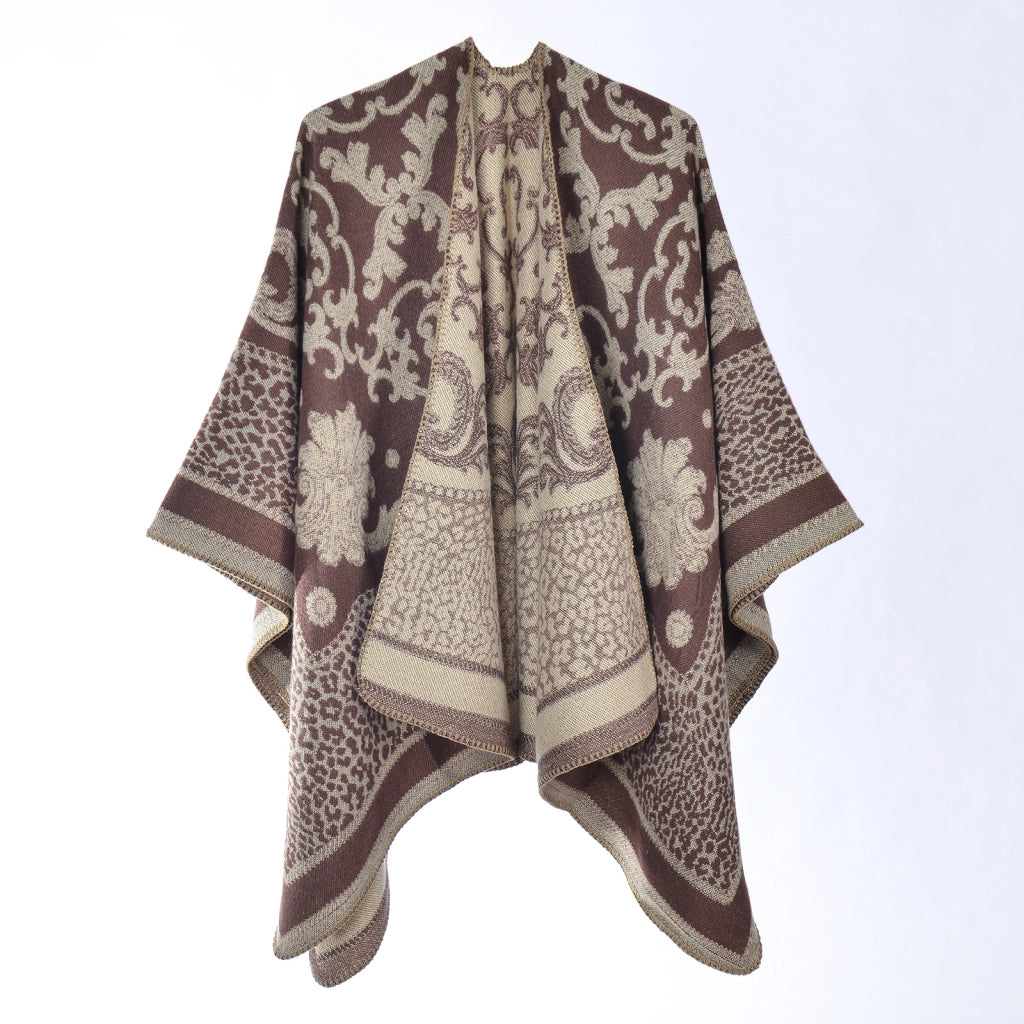 Nuovo scialle/sciarpa con stampa leopardata, scialle double-face in cashmere