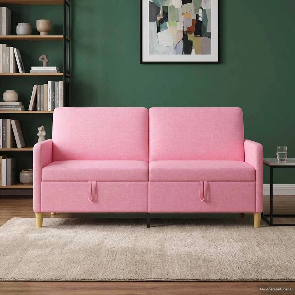 Divano con Storage Rosa 172 x 78 x 87 cm Poliestere 42036959