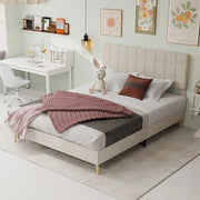 Letto Matrimoniale Imbottito ¨C MINIMAL ¨C Tessuto Beige 160x200