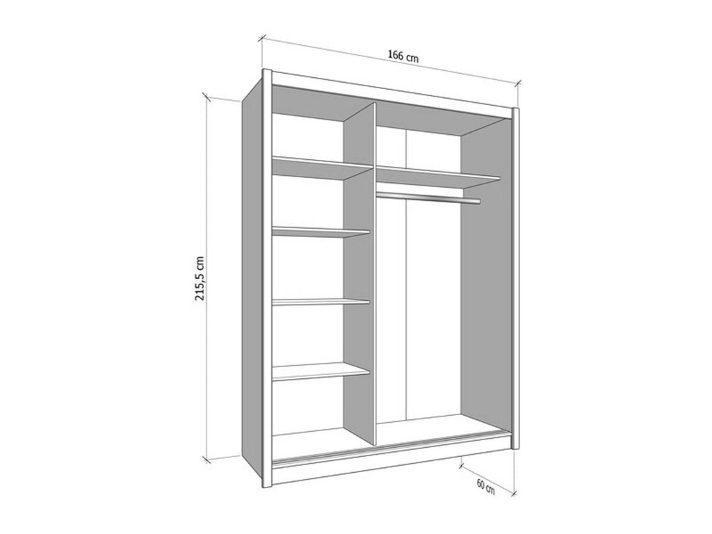 Armadio Camera da Letto Faedis, Guardaroba Grande Appendiabiti, 166x215.5h cm Marrone Rovere Nodi
