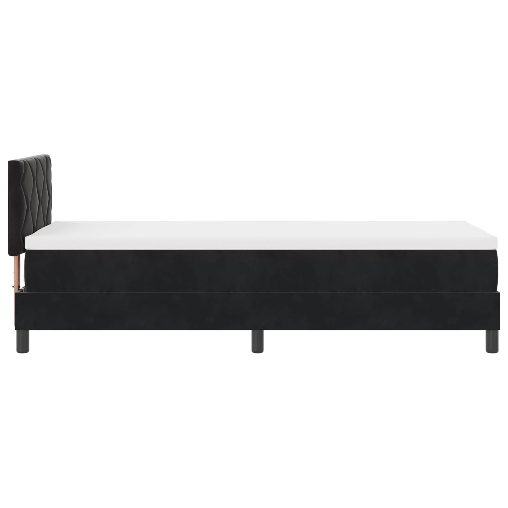 Letto Box Spring con Materasso Nero 80x200 cm Velluto