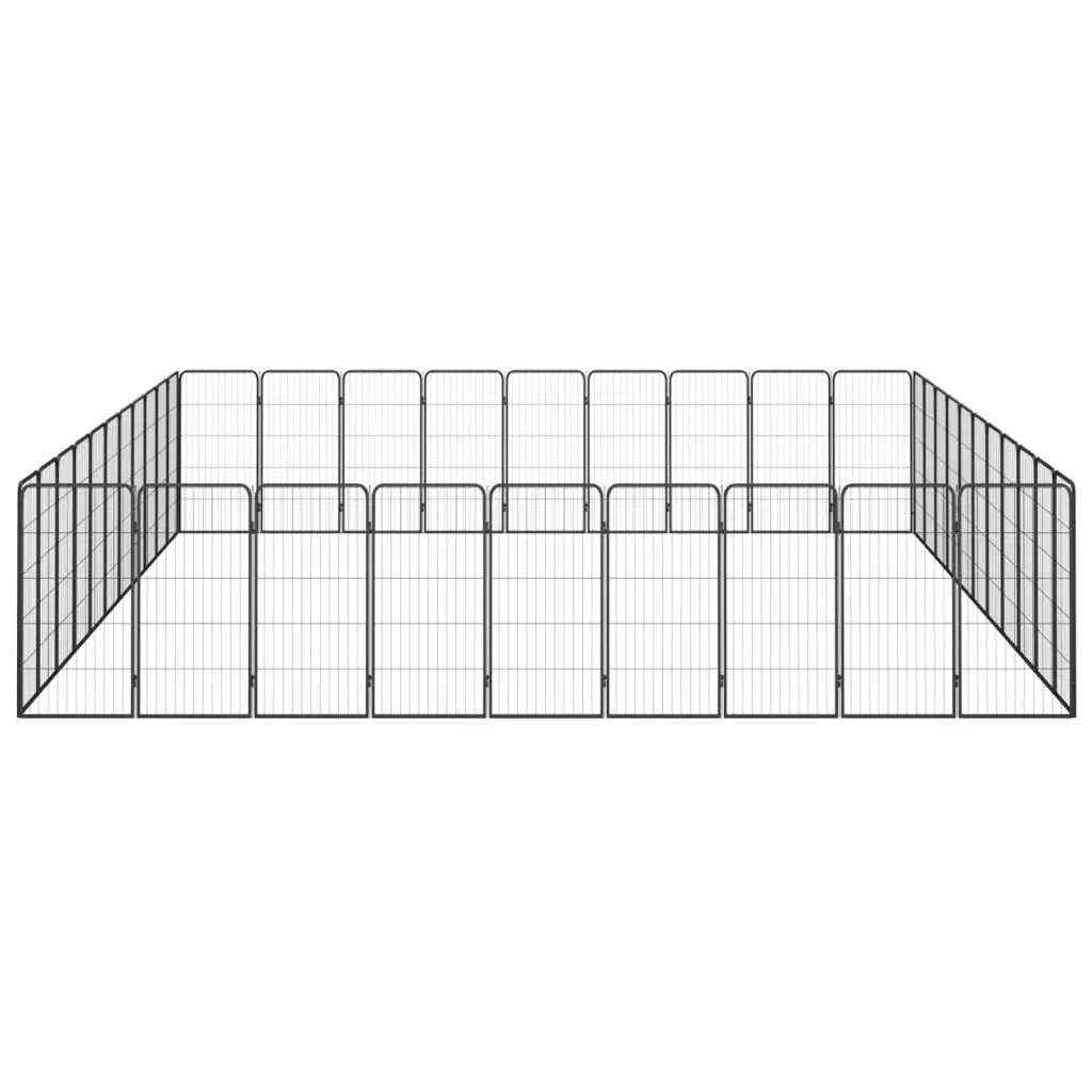 Box Cani 40 Pannelli Nero 50x100 cm Acciaio Verniciato Polvere cod mxl 44454