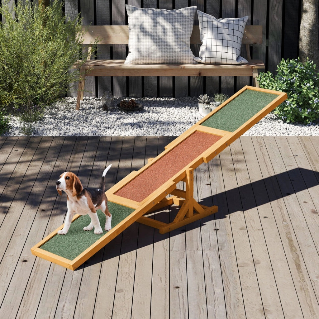 Set di esercizi e giochi per cani giocattolo da esterno per allenamento dell'equilibrio-Altalena per agility cane per animali Giallo