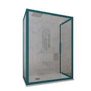 Box doccia 3 lati 90x170x90 CM H 200 Vetro Trasparente Profilo Verde Night Watch mod. Deco Trio