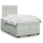 Giroletto a Molle con Materasso Grigio Chiaro 120x200cm Velluto