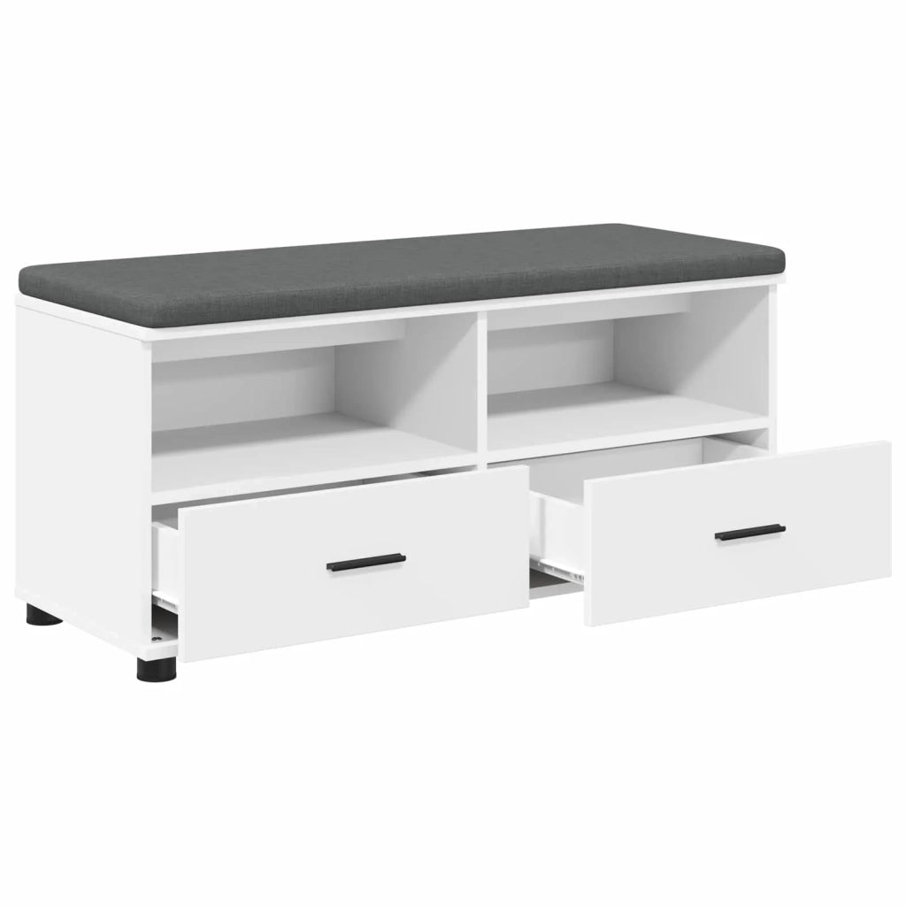 Panca per ingresso con cuscino-Sgabello-Panca da Corridoio Bianco 100 x 38 x 46 cm 808767