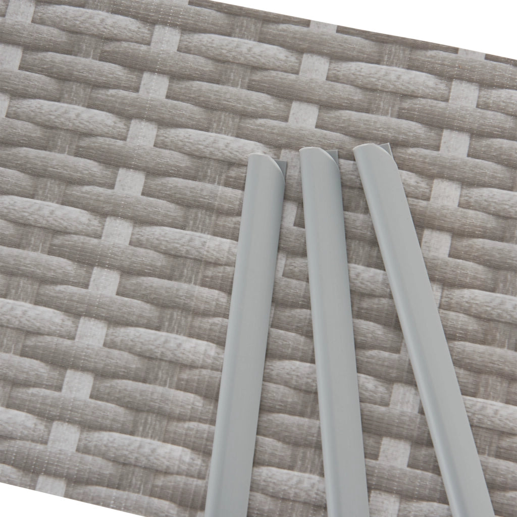 Set di 4 Striscie Frangivista in PVC 'Jesteburg' per Coprire Recinzione di Rete (26,6 m²) Schermatura Protezione Privacy, Frangivento - Effetto Rattan, Grigio [en.casa]