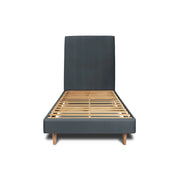 Letto 90x200 cm con testata imbottita - Tessuto velluto