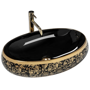 Lavabo Da Appoggio Rea Meryl Black / Gold
