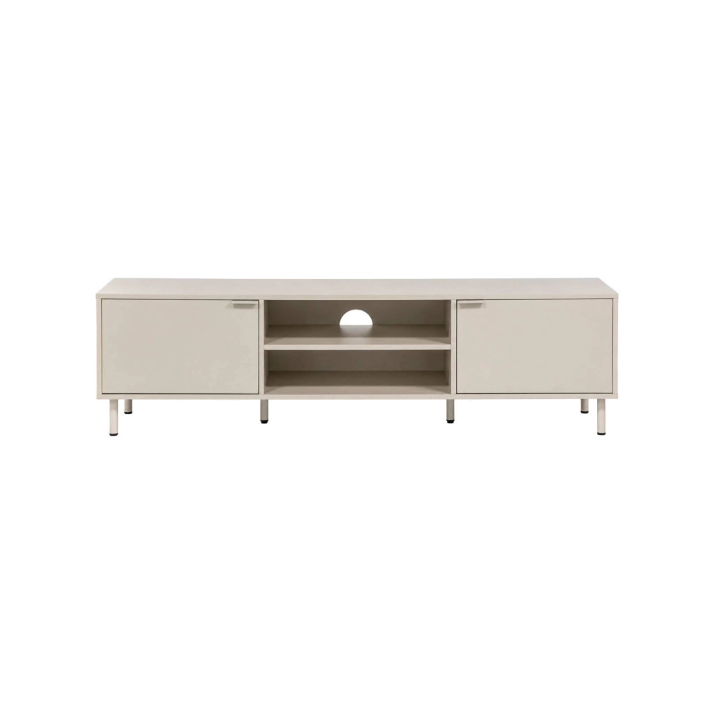 Mobile tv decorativo in legno e metallo, 160 cm, beige