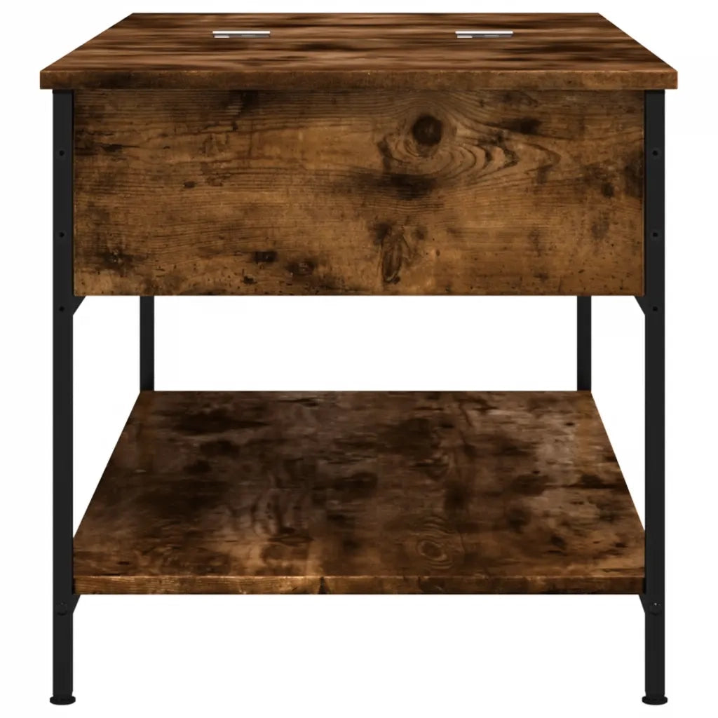 Tavolino Salotto-Tavolino da Soggiorno Rovere Fumo 100x50x50 cm Multistrato e Metallo