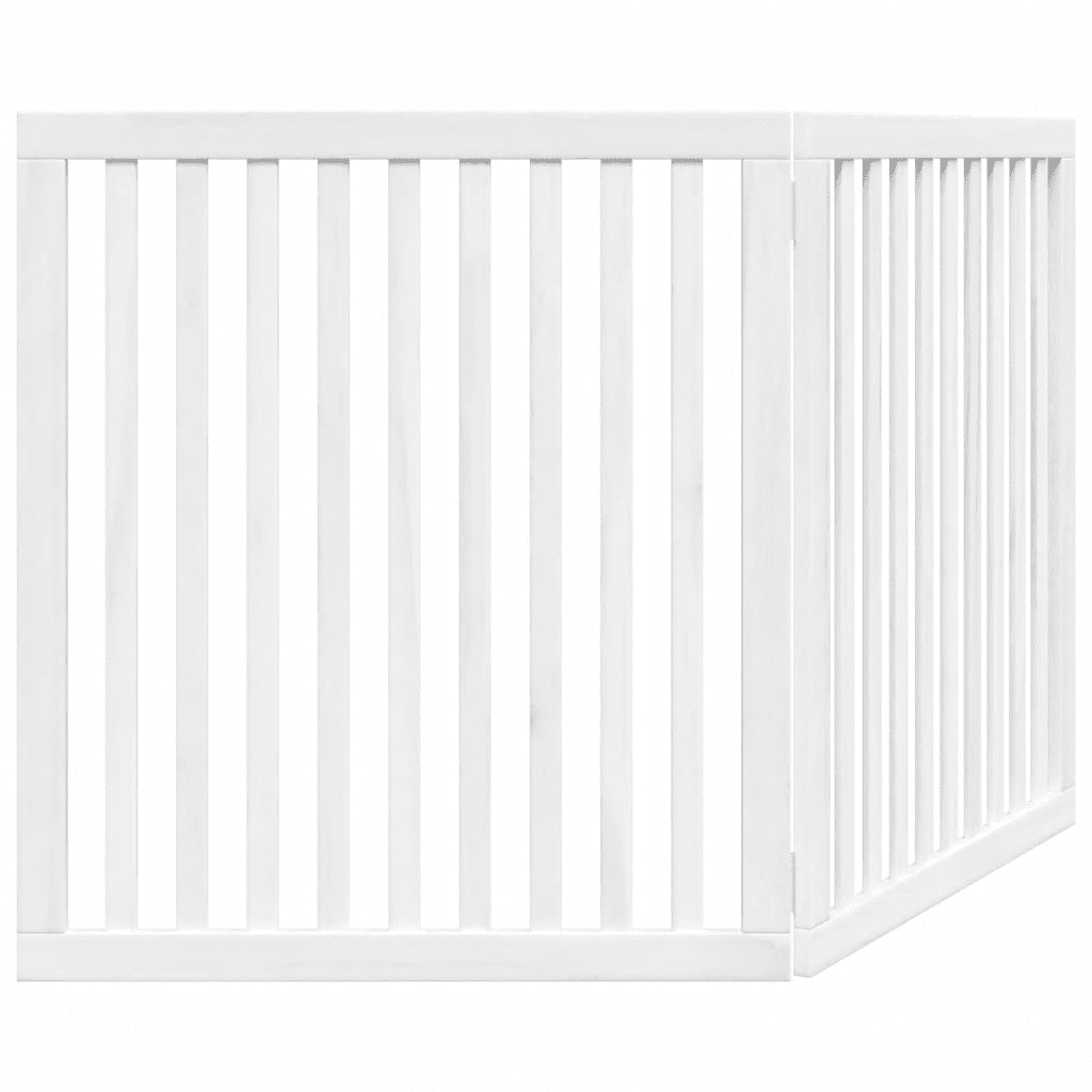 Cancello per Cani Pieghevole 2 Pannelli Bianco 160 cm Pioppo CFW5211042