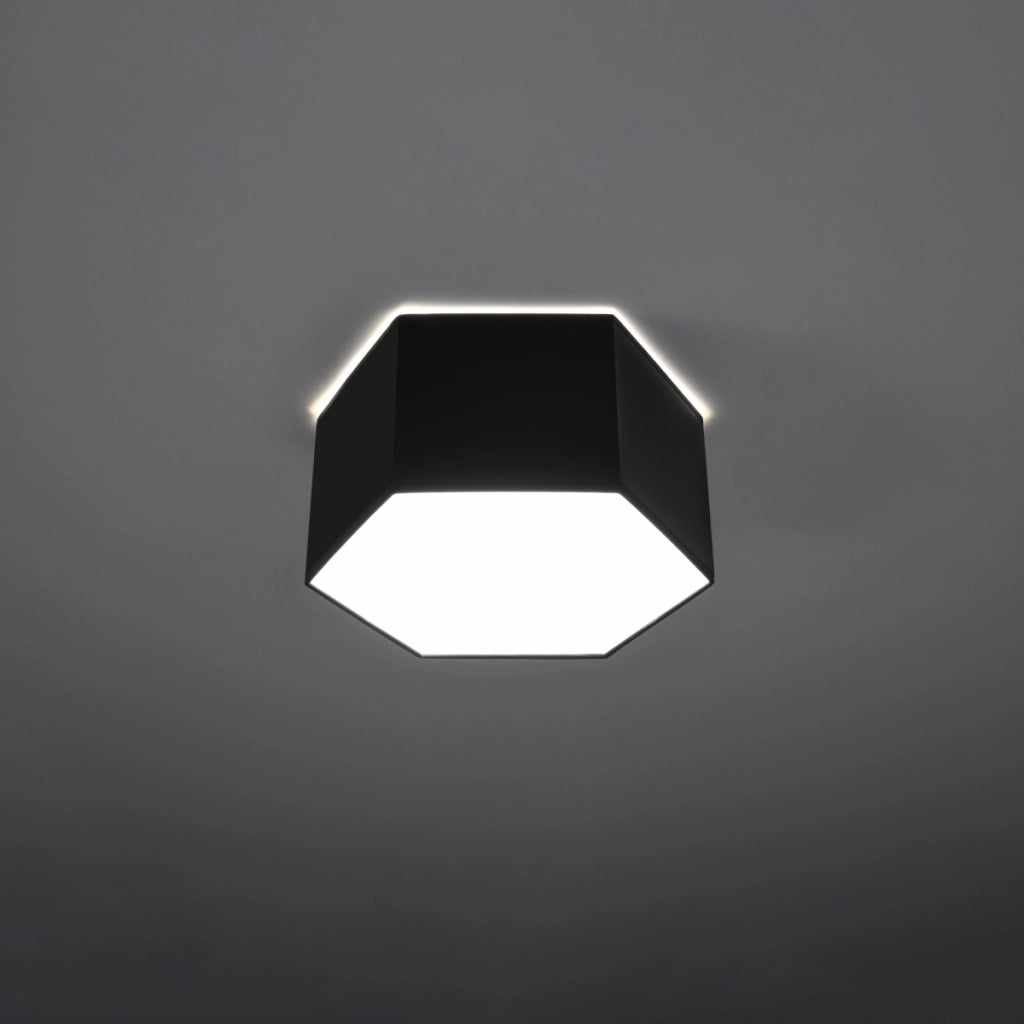 Lampada da soffitto moderna a cubo SUNDE arancione spagnolo, nera, 30,5x26,5x15,5 cm