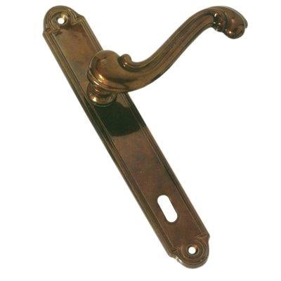 MANIGLIA BAROCCO PLACCA FORO PATENT - OTTONE BRONZATA Q8 I.MM 70 CF=PZ 2- 1 confezioni