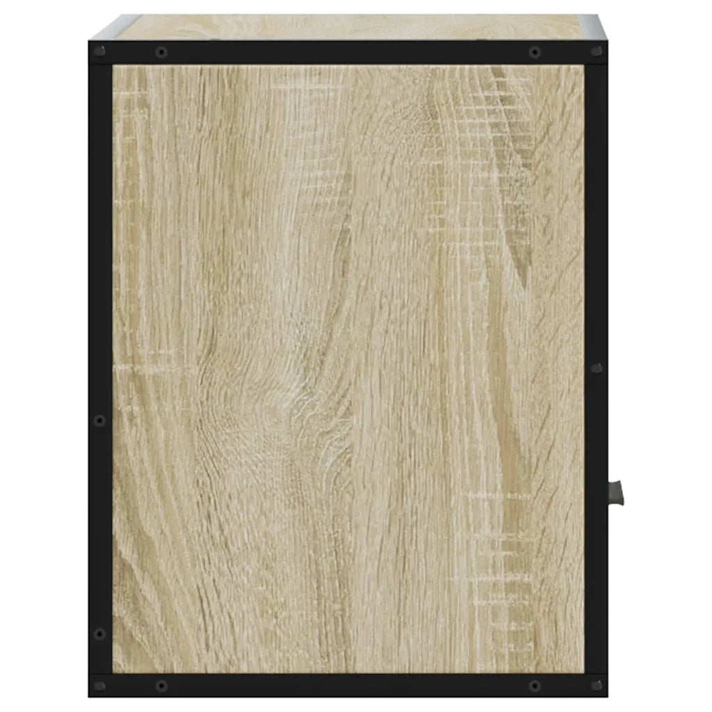 Set di 2 Comodini | Armadio da Notte | Mobiletto da notte a Muro Rovere Sonoma 40x31x39,5 cm