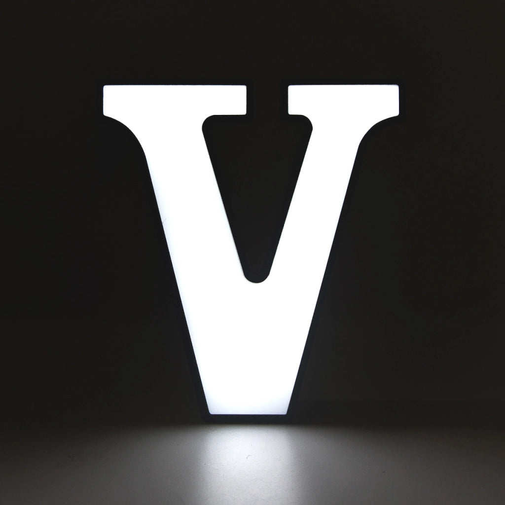 DECORAZIONE LUMINOSA LED A BATTERIA LETTERA V - IDEALE PER EVENTI COMPLEANNI E DECORAZIONI PER LA CASA