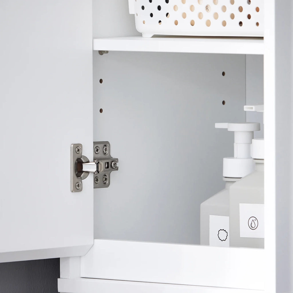 Mobile a colonna bagno salvaspazio Mobile alto con 2 ante Mobile bagno stretto 30x30x170cm Bianco BZR147-W