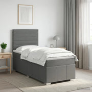 Letto box spring con materasso Grigio Scuro 80 x 200 cm Tessuto 3454002