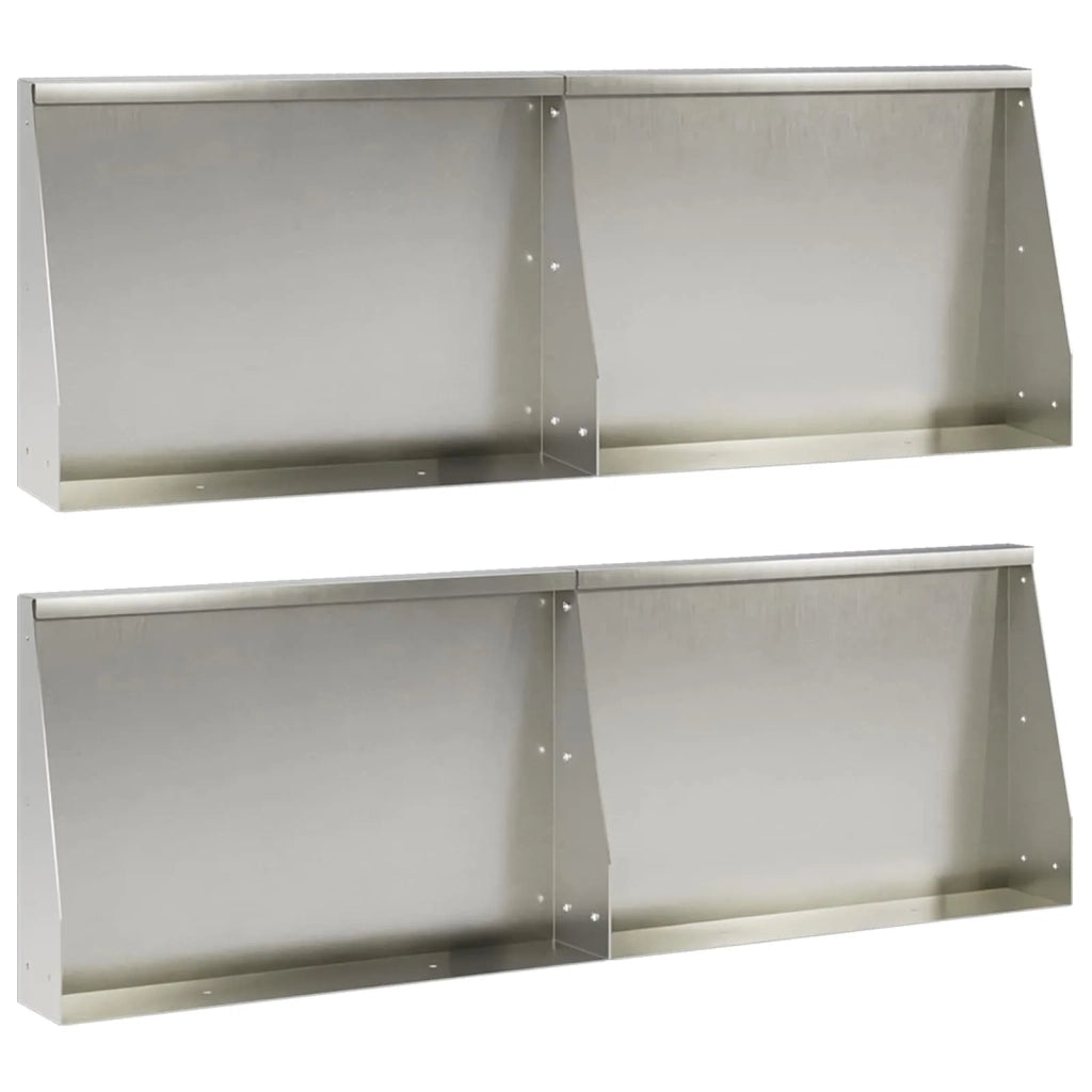Muro di contenimento 4 pz 60 x 12 x 40 cm Acciaio Inox Argento 3449083