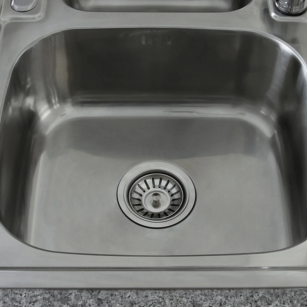 Lavello KuKoo in acciaio inox con miscelatore Victoria e kit scarico