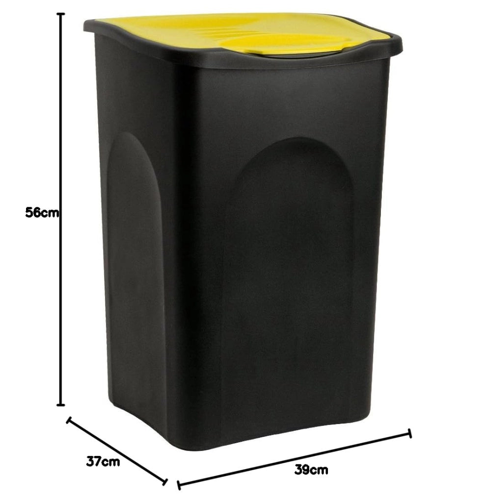 Stefanplast Pattumiera 50L mit con Coperchio Bidone Rifiuti in Plastica Raccolta Differenziata