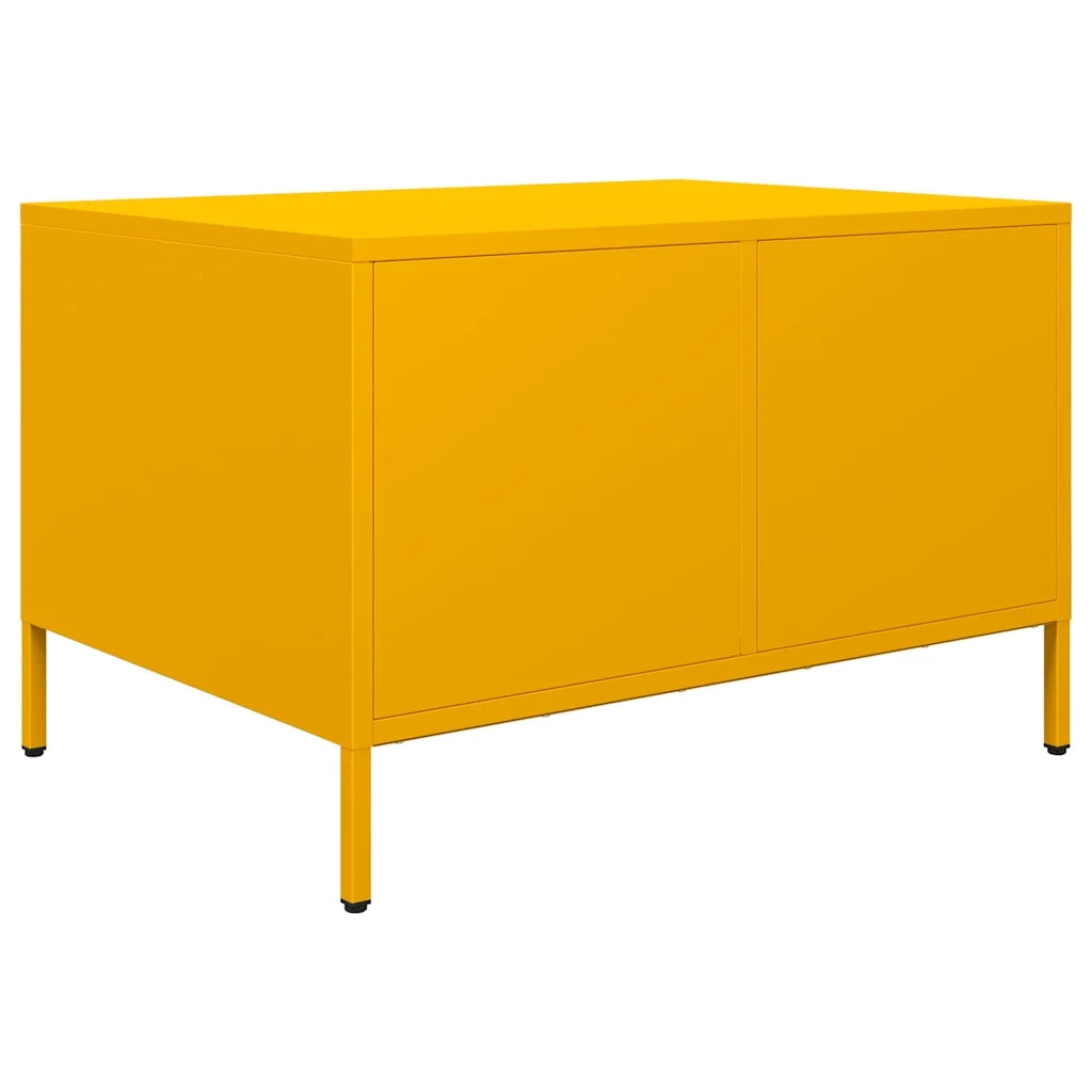 Tavolino Giallo Senape 68,5x50x43,5cm Acciaio Laminato a Freddo
