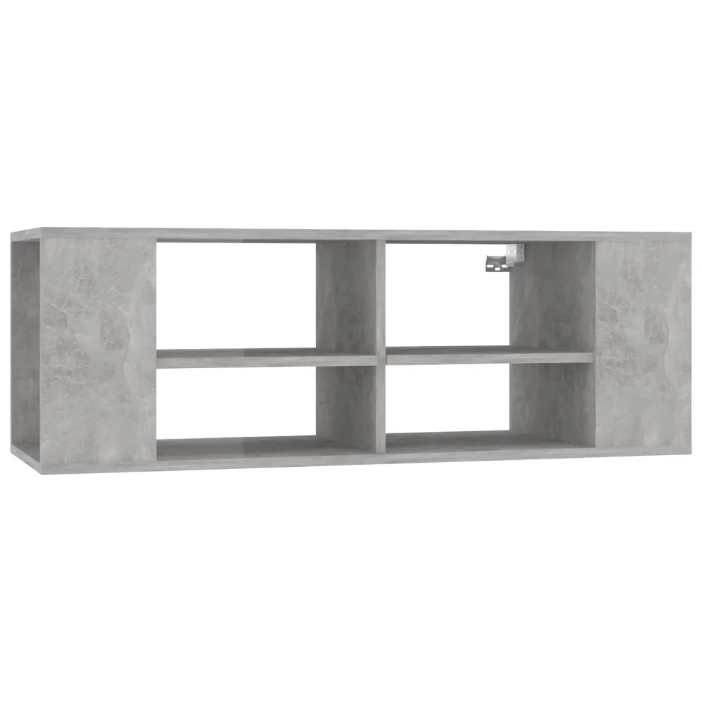 Mobile TV Parete-Credenza per TV sospesa-Console TV  Grigio Cemento 102x35x35 cm Legno Multistrato