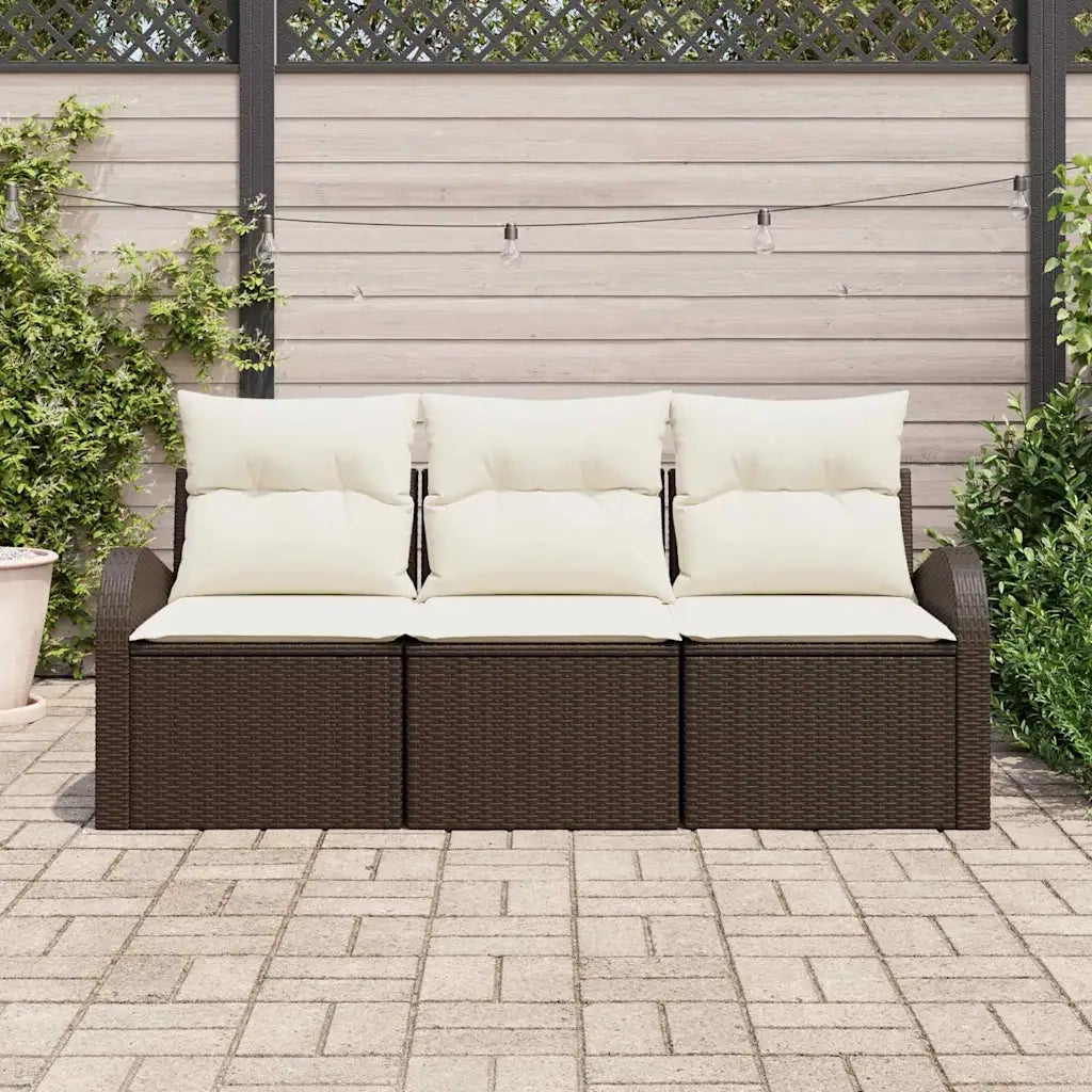 Set Divano da Giardino Marrone polyrattan 3345898