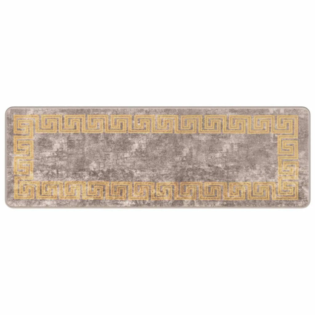 Runner Tappeto MARSA Grigio 50 x 150 cm Poliestere e PVC