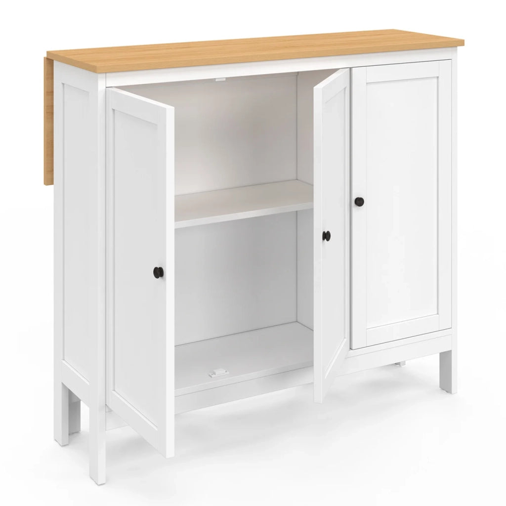 IDMarket - Tavolo bar ad isola Achille e 2 sgabelli in legno bianco con piano in faggio