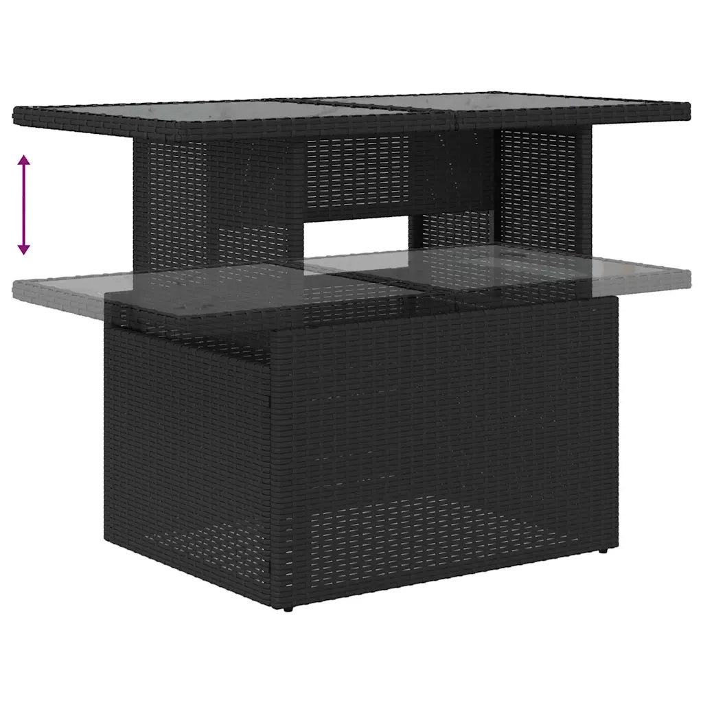 Set di divani con cuscino 8 pcs Nero e Crema polyrattan 3349133