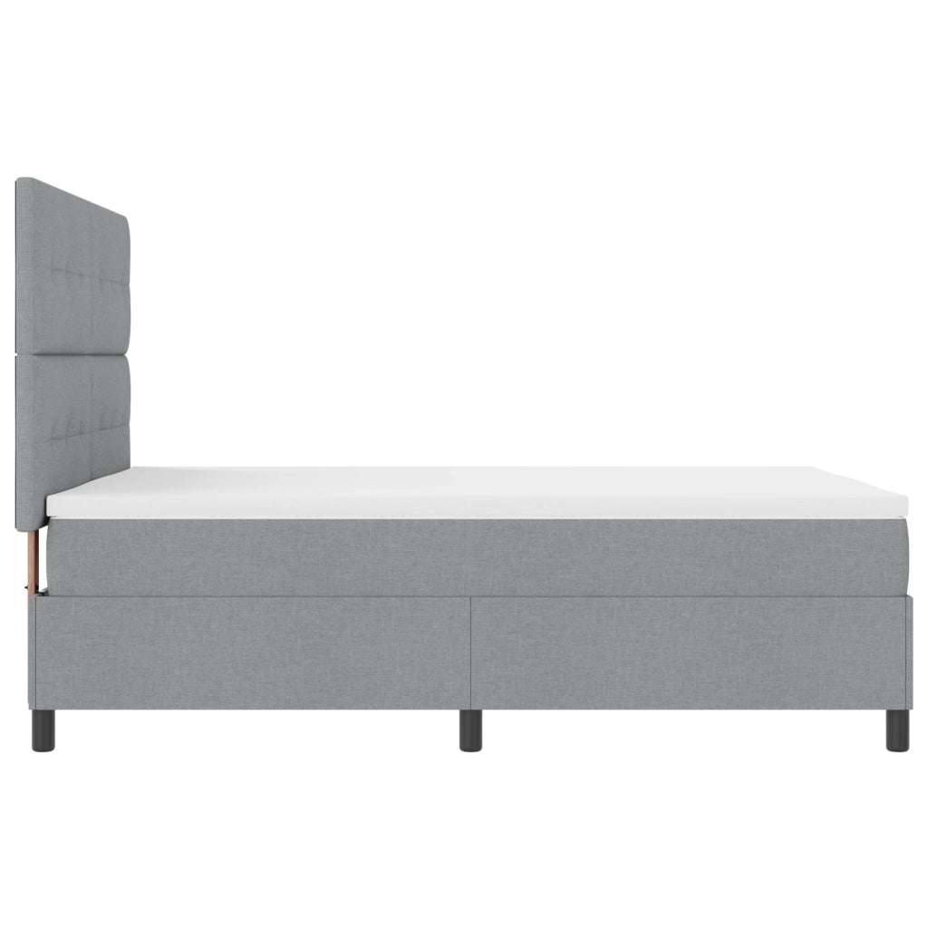Letto con box spring con materasso Grigio Chiaro 160x200 cm Tessuto
